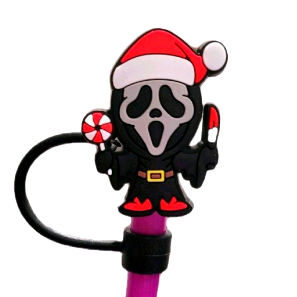 Ghostface Christmas straw topper